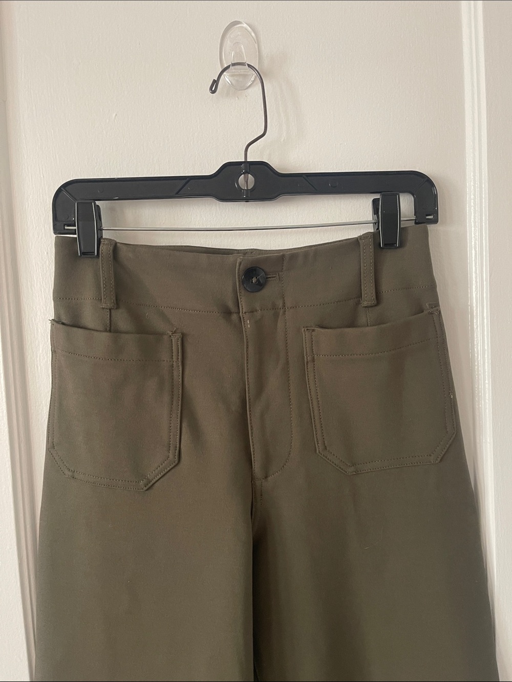 Anthropologie Maeve The Colette Olive Wide-Leg Pants - Picture 3 of 9